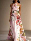 Women's Printed Maxi Vacation Sleeveless Dress