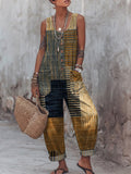 Women's Retro Geometry Print Casual Jumpsuit