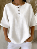 Casual Waffle Henry Collar Sweatshirt